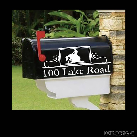 REINING HORSE - Personalized set of 2 matching mailbox decals!  MAI-00021