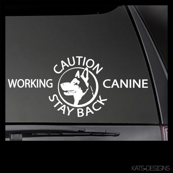 CAUTION Stay Back Working Canine decal sticker(Malinois)