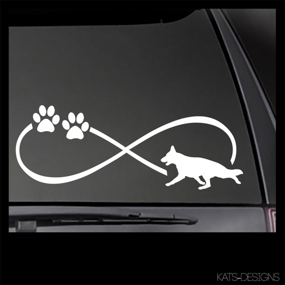 German Shepherd Infinity Decal!  Car, Truck, Window, will stick to most clean, smooth surfaces!  GSD-00022