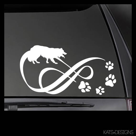 Border Collie Infinity Decal!  Approximate Size 8"  DOG-50005