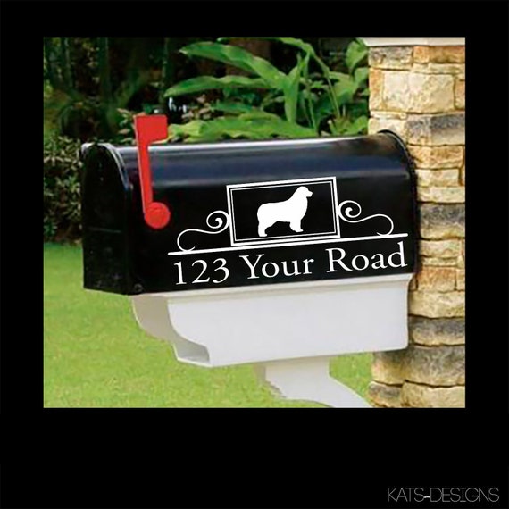 Australian Shepherd, Aussie Personalized set of 2 matching mailbox decals!  MAI-00009A