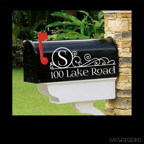 Personalized set of 2 Monogram matching mailbox decals - Multiple sizes and colors