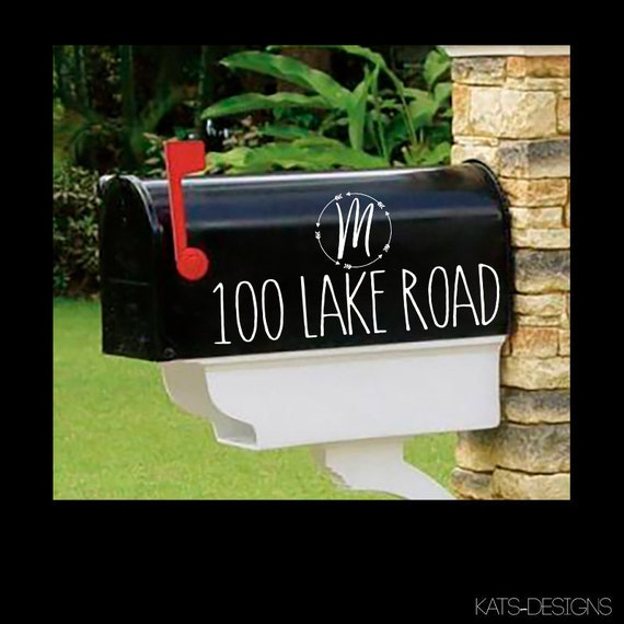 Farmhouse Style Mailbox Decals- Personalized set of 2 matching mailbox decals!  MAI-00040