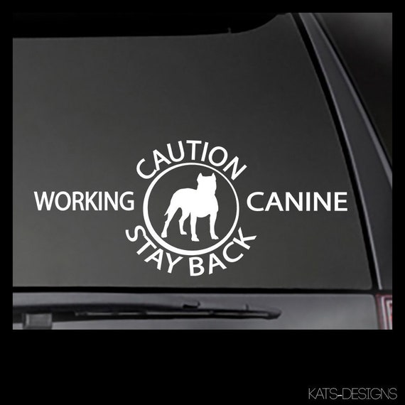 CAUTION Stay Back Working Canine decal (American Pit Bull Terrier - APBT)  Sticker / Decal!  K9-00015APBT