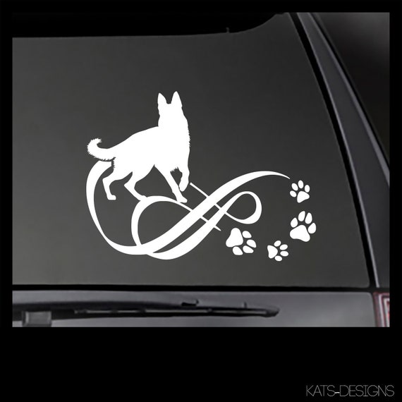 German Shepherd Infinity Decal!  Car, Truck, Window, will stick to most clean, smooth surfaces!  GSD-00012