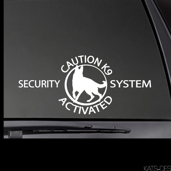 CAUTION K9 Security System Activated  (German Shepherd)  Sticker / Decal!  Dog car decal
