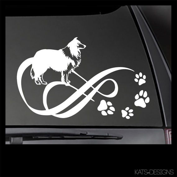 Collie, sheltie, shetland sheep dog,  Infinity Decal!  Car, Truck, Window, will stick to most clean, smooth surfaces!