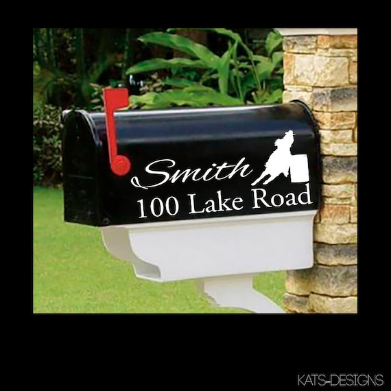 BARREL RACER - Personalized set of 2 matching mailbox decals!  MAI-00041