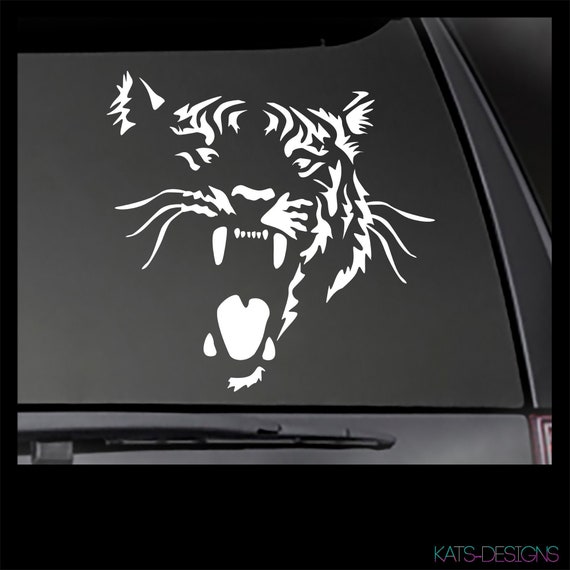 TIGER Decal!  SNARLING Tiger Car Decal - Multiple Sizes and Colors, Including REFLECTIVE