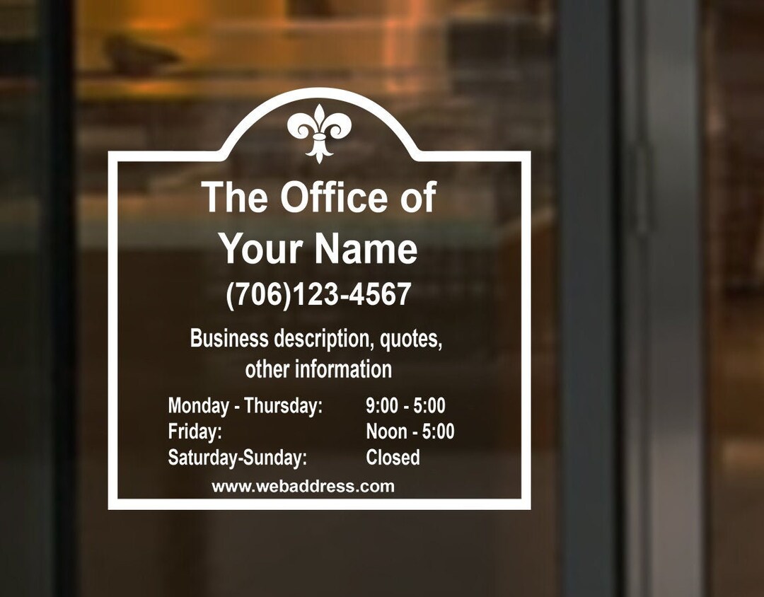 Business Sign Store Business Hours Sign Vinyl Decal Store Etsy