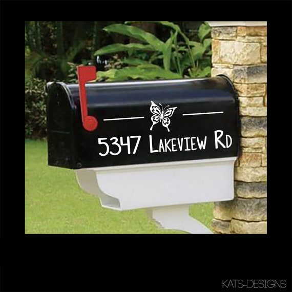 Cute Butterfly Mailbox Decals, Personalized set of 2 matching mailbox decals!  MAI-00059