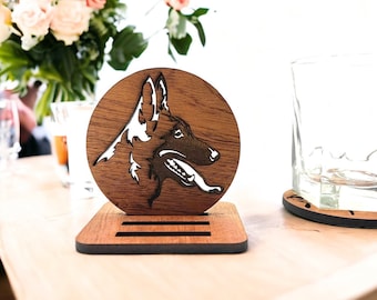 SET/4 DRINK COASTERS - Malinois Drink Coasters malinois gift malinois decor Bar Coaster Barware