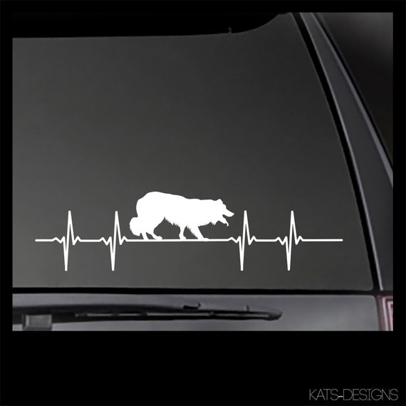 Border Collie Heartbeat Decal,  Car, Truck, Window, will stick to most clean, smooth surfaces!  HB-04