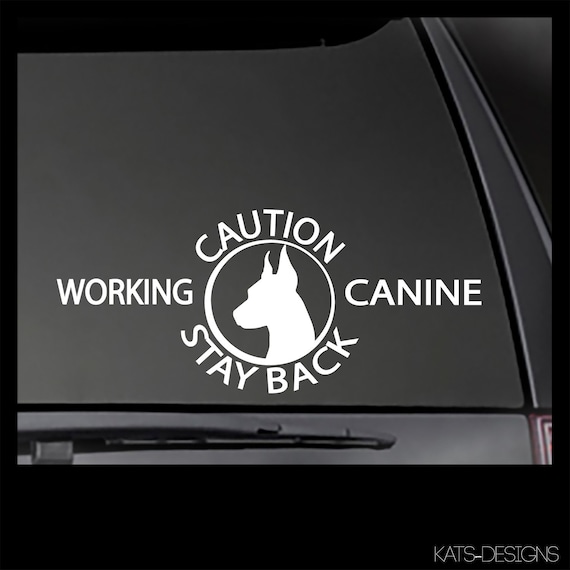 CAUTION Stay Back Working Canine decal (Doberman)