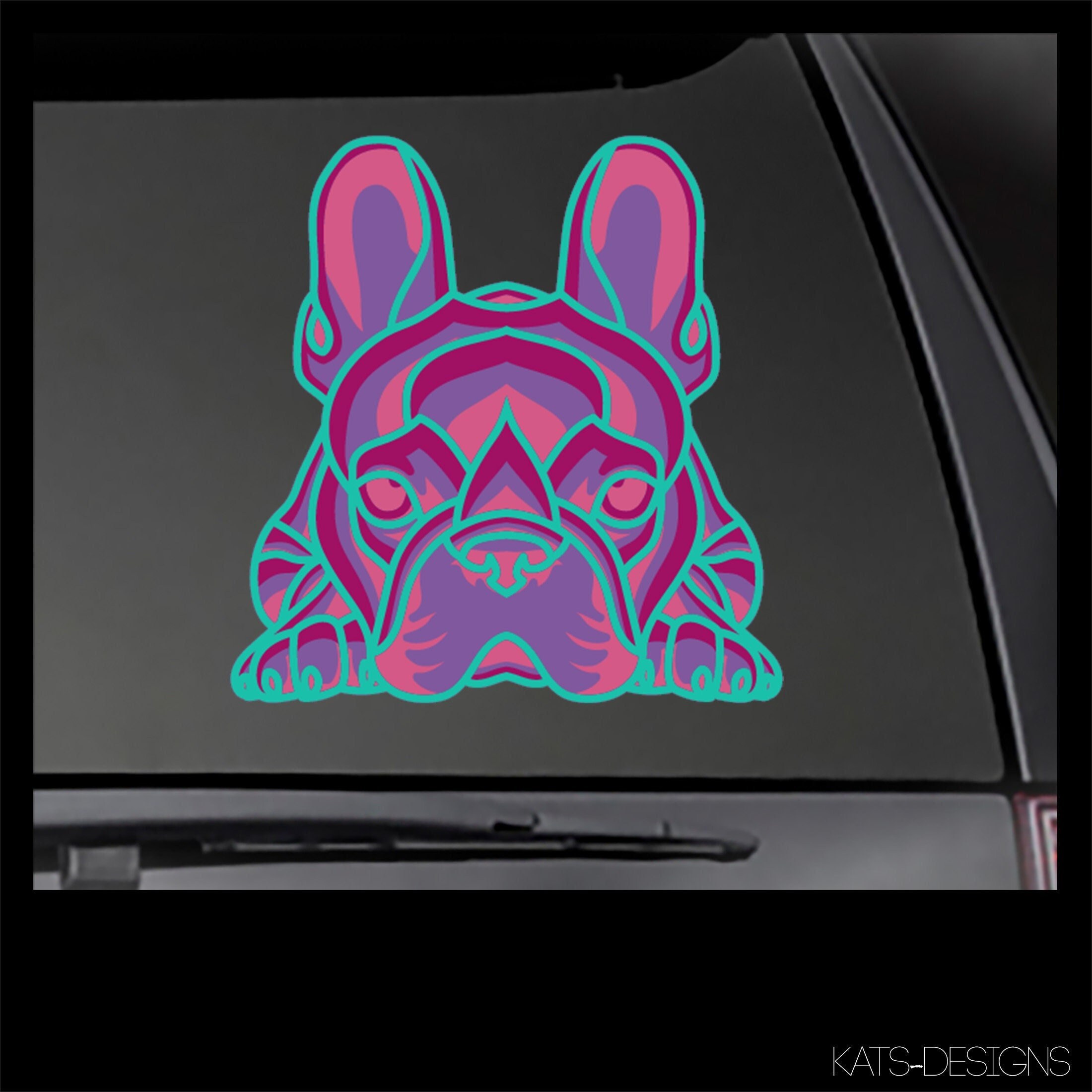 Französische Bulldogge Peeking Auto Aufkleber, Frenchie Dog Sticker -  .de