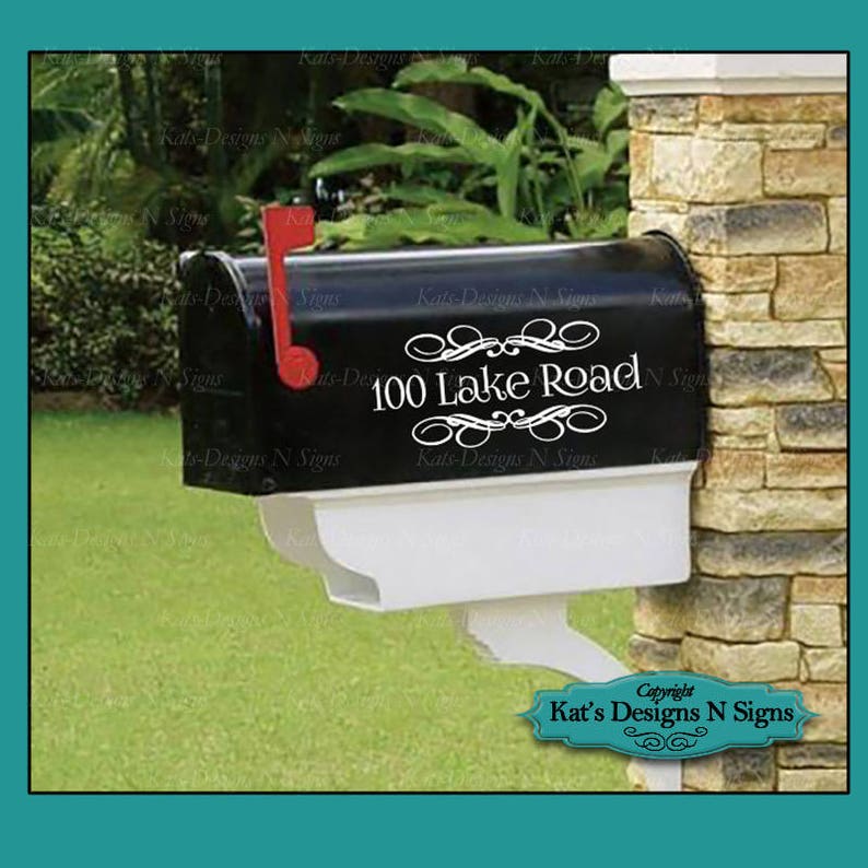 Personalized set of 2 matching mailbox decals Multiple Sizes Etsy