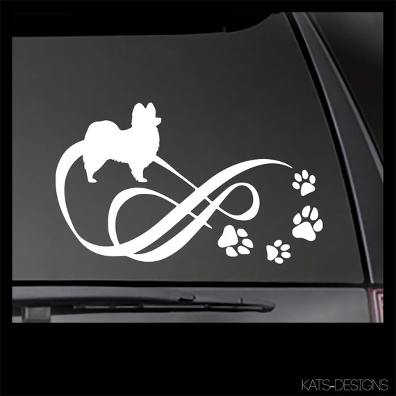 Papillion Infinity Decal!  Car, Truck, Window, will stick to most clean, smooth surfaces!  DOG-704