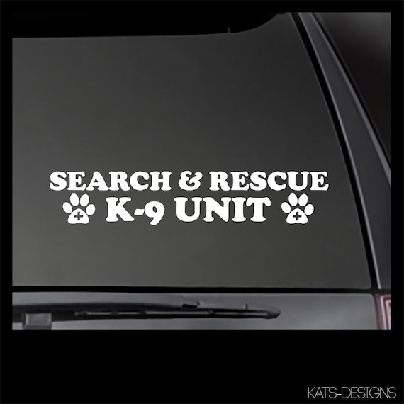 Search & Rescue - K-9 Unit decal  *Multiple colors including reflective!*  *Multiple Sizes* Dog car decal