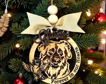 Personalized Memorial Ornament: Any Breed or pet Wooden In Loving Memory