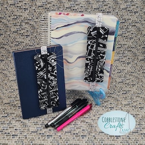 Music Zippered Pen Holder Planner Band, Journal Band, Pencil Case, Bookmark
