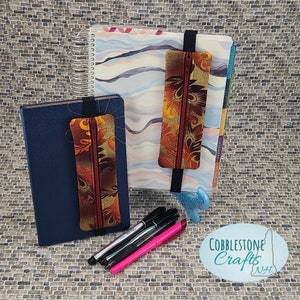 Fire Gold Zippered Pen Holder Planner Band, Journal Band, Pencil Case, Bookmark