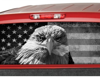SEC10 F-150 Perforated Flag and Eagle Rear Window Decal T532540 (97-26 SEC10 F-150 Perforated Flag and Eagle Rear Window Decal T532540 (97-26