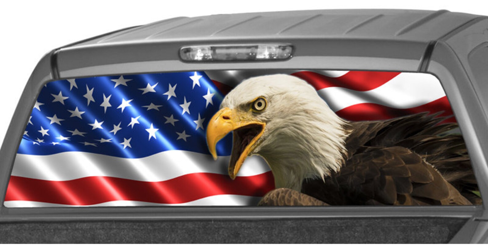 American Eagle Flag Rear Window Graphic Decal Tint Perf Etsy