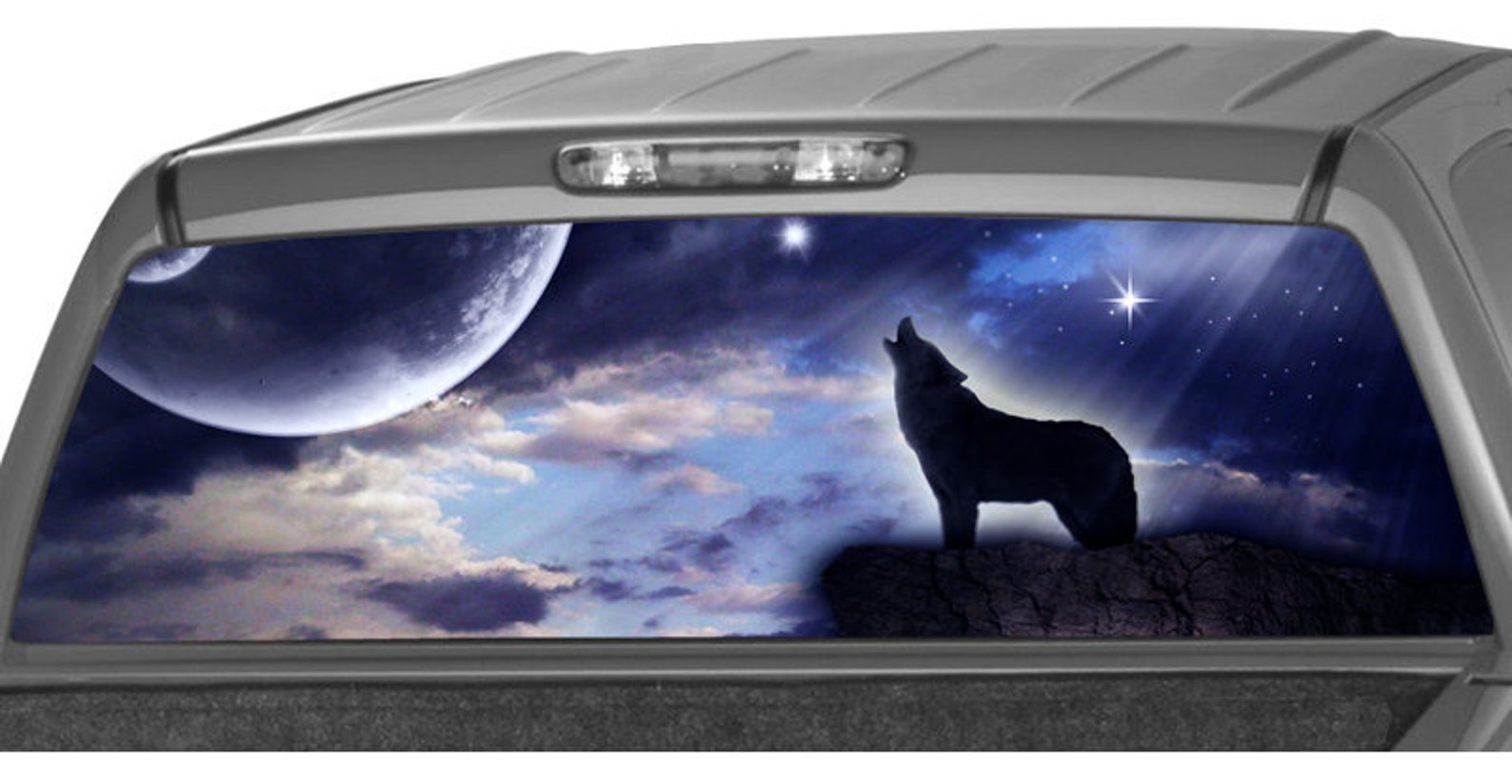 Howling Wolf Rear Window Graphic Decal Tint Perf Sticker for Etsy