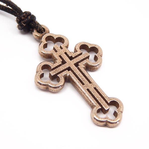 Orthodox Baptismal Cross - Pendant Necklace (Stainless Steel / Large)