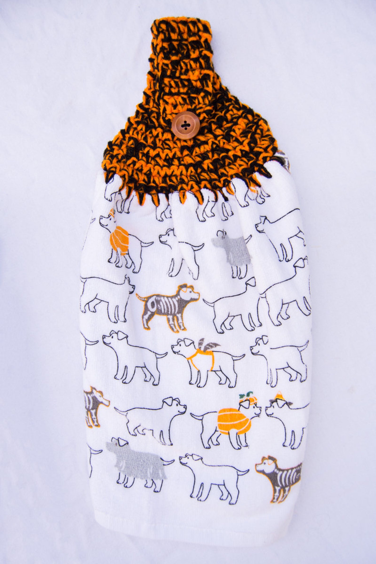 Trick or Treat Dog Kitchen Towels Crochet Top Etsy
