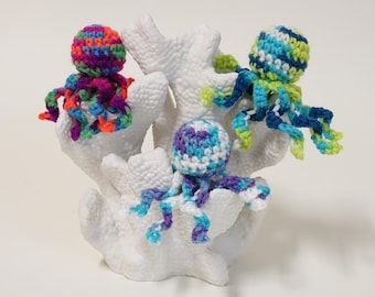 Galactic Shades Mini Octopus! Handmade crocheted catnip filled cat toy!