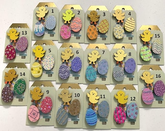 NEW 3 Piece Mini Chick and Decorated Eggs NAIL POLISH painted Magnet Sets!