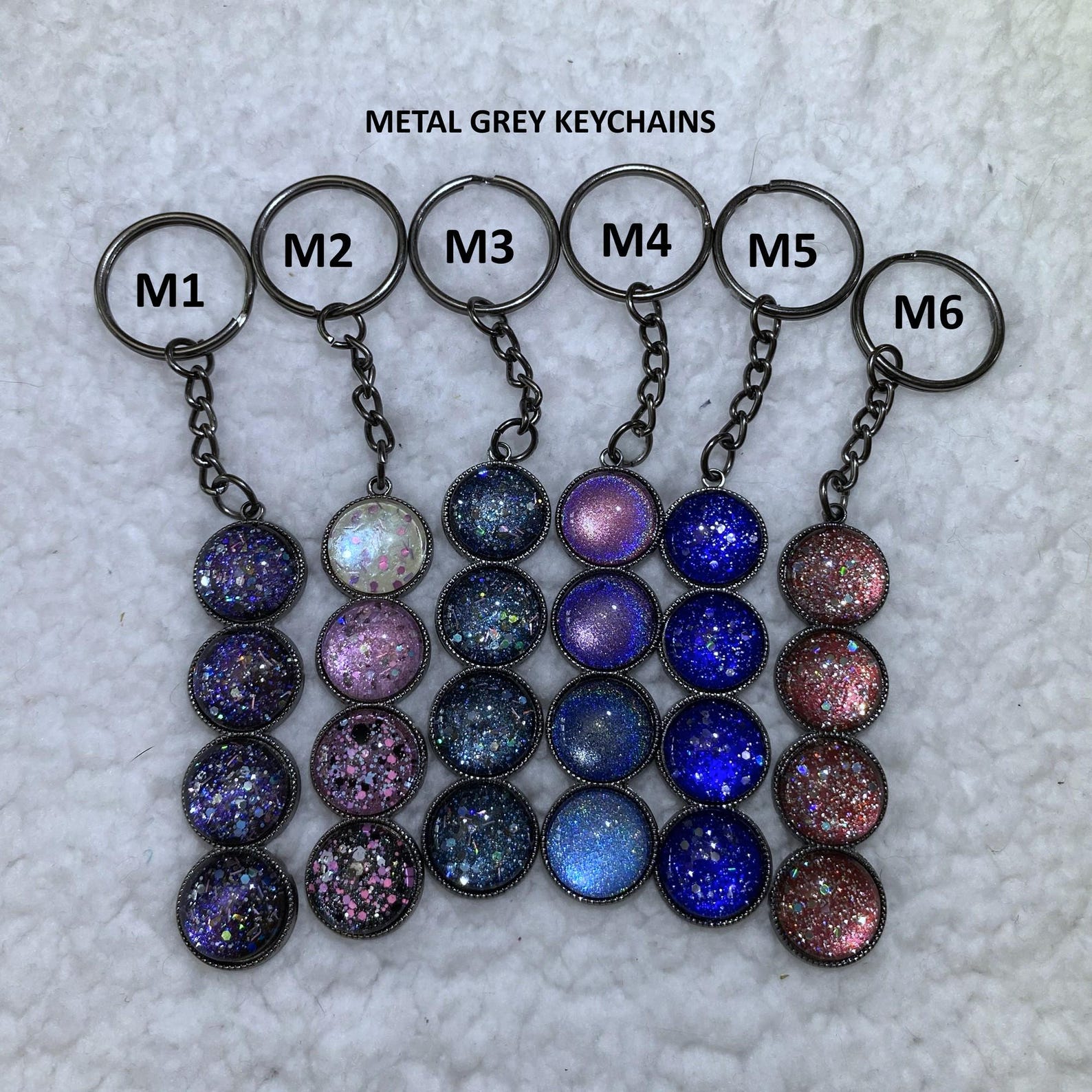 Nail Polish Painted KEYCHAIN (or Necklace) STACKED CHARM ~ Hand Painted ...