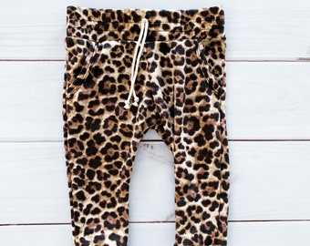 Leopard Pocketed Jogger - jogger baby - toddler leggings - baby leggings - baby joggers - harem pants