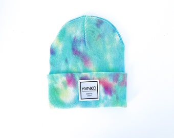 Tie Dye mist beanie | One Size Fits All | Infant Toddler Kids Youth Child Baby Newborn Adult Matching slouchy fold beanie