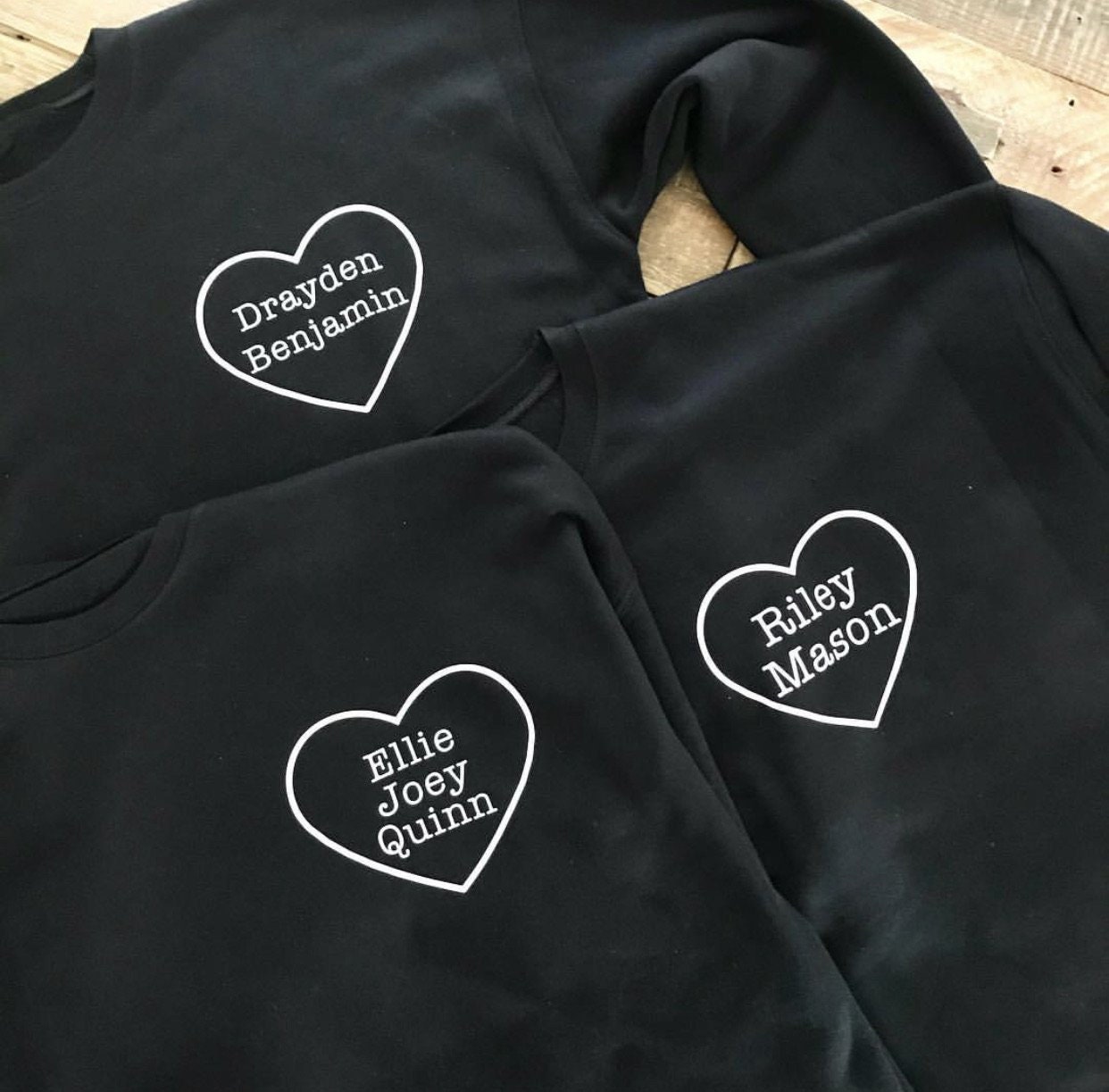 Personalized Heart Mom Life Sweater Custom Name Crew Neck | Etsy