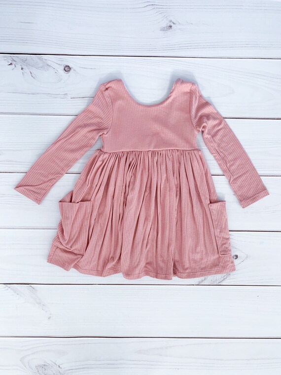 rose pink toddler dress