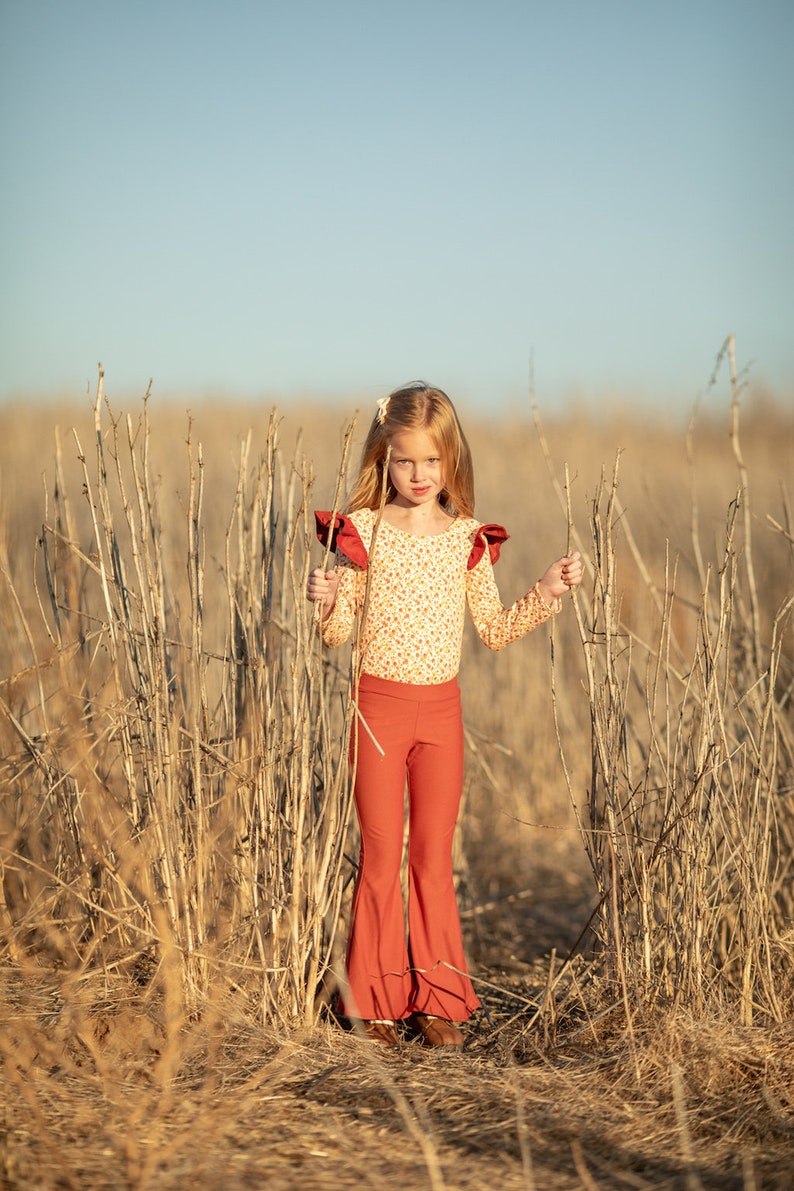Rust Bell Bottoms Baby girl toddler kid boho rust vintage Etsy
