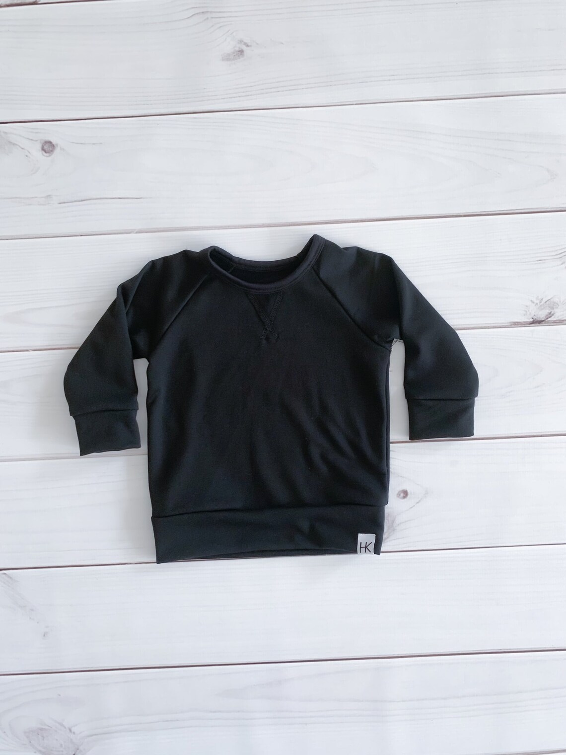 Baby Toddler Boy Black Crew Neck Sweater Etsy