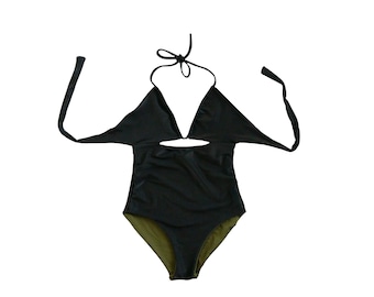 Womens adjustable one piece swimsuit with keyhole cutouts  (more color available)