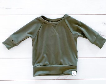 Pine Crew Neck Sweater - baby toddler boy pull over hoodie