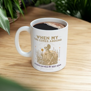 Hozier Work Song Band Mug Lyric No Grave Could Hold My Body Down I&#39;d Crawl home to her, Grunge Emo Coffe Cup, 11 oz.