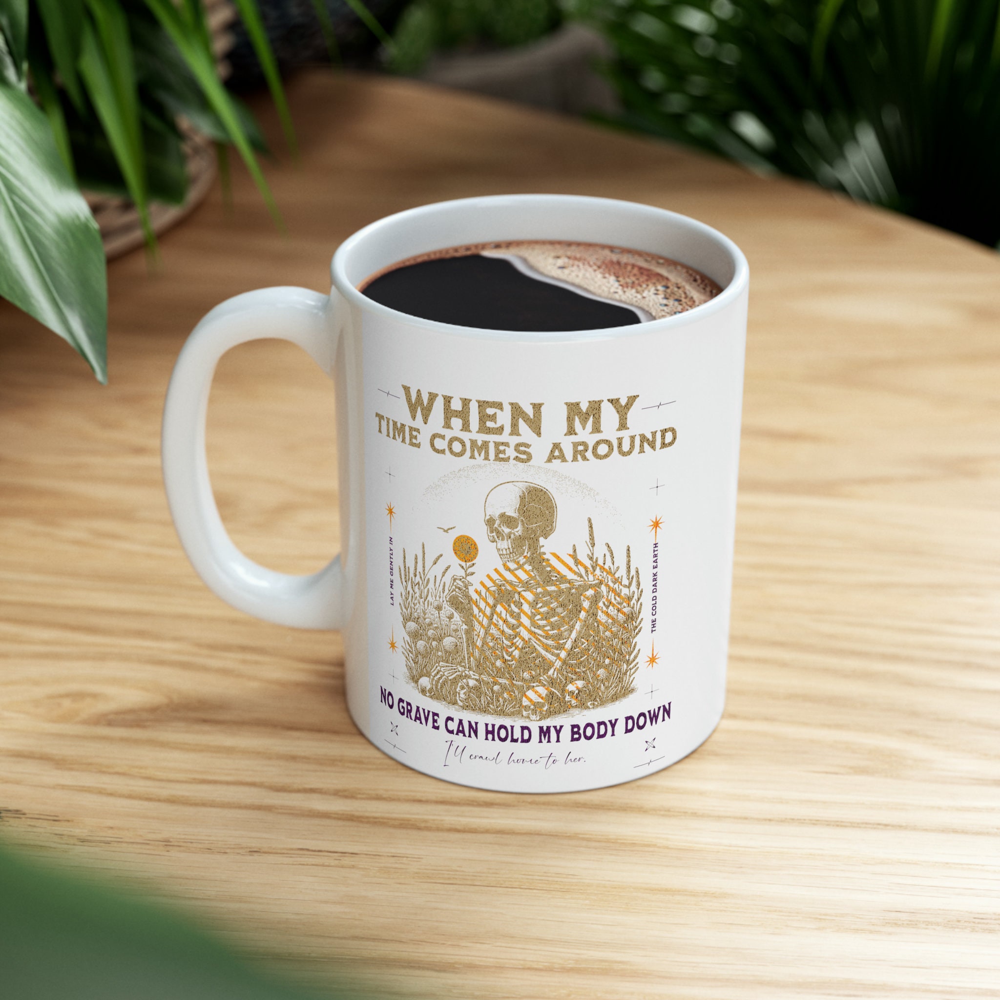 Hozier Work Song Band Mug Lyric No Grave Could Hold My Body Down I'd Crawl home to her, Grunge Emo Coffe Cup, 11 oz.
