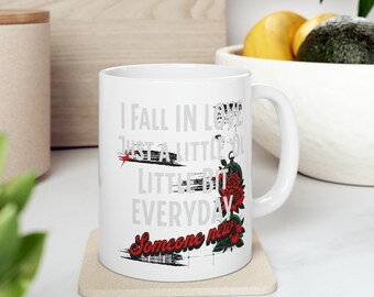 Hozier Someone New Band Mug Lyric I Fall in Love Just a Little &#39;Ol Little Bit Everyday, Grunge Emo Coffee Cup, 11 oz.