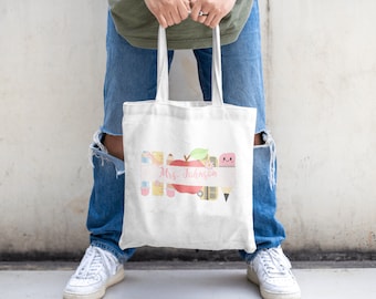 Customizable Teacher Tote Bag, Teacher Appreciation Gift, End of School Gift