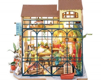DIY Miniature Flower Shop Kit: Emily's Dollhouse (Self-Assembly)