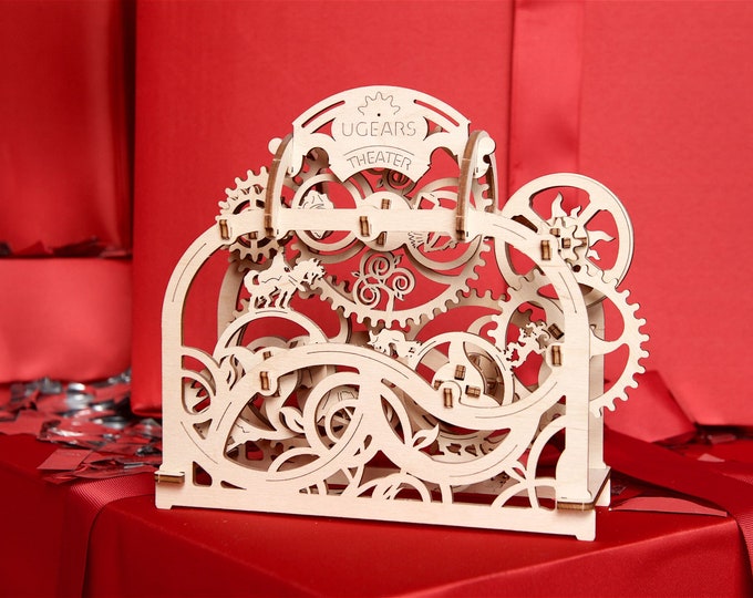 Build your own Mechanical working Model Theater by UGears. Self assembly kit.