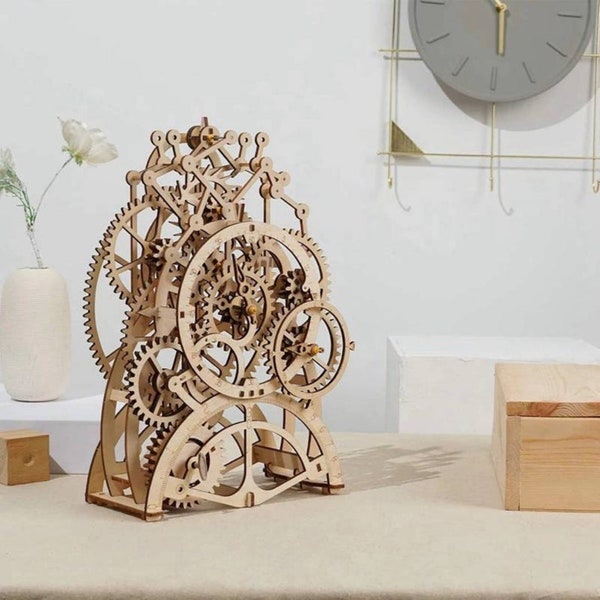 Steampunk Pendulum Clock - Build your own Wooden working Clock. DIY Project Kit