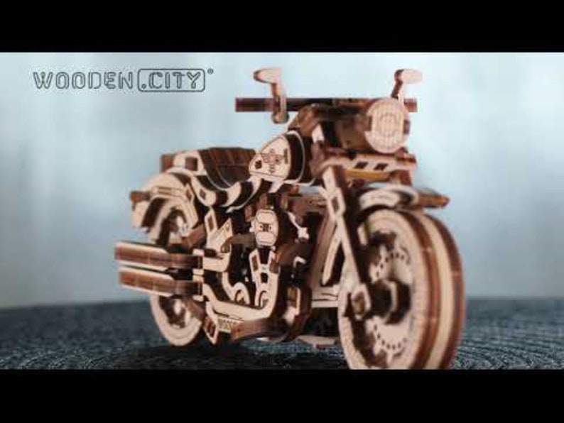 Конструктор деревянный 3d Ewa мотоцикл Cruiser