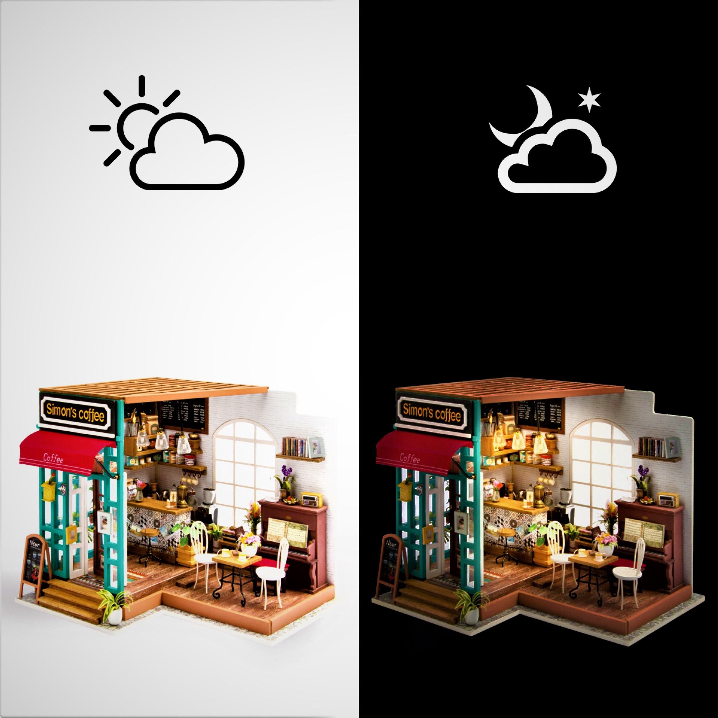 Build Your Own Coffee Shop. Wooden Dollhouse DIY Kit Simon s Coffee by Rolife. Self assembly Kit. Etsy Canada